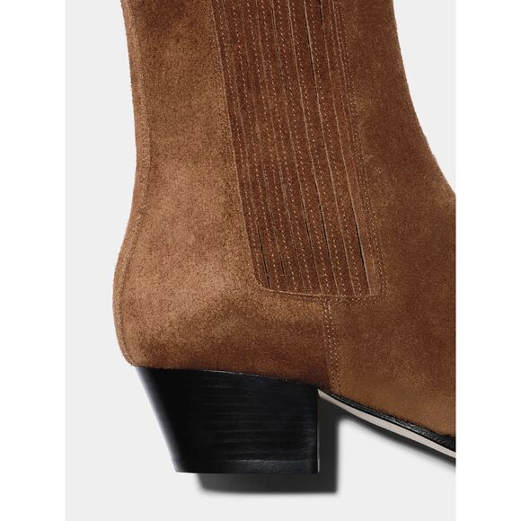 $695  Aeyde Agata Suede Ankle Ankle Boots in Tobacco Size 40 US 10 New - Picture 3 of 7